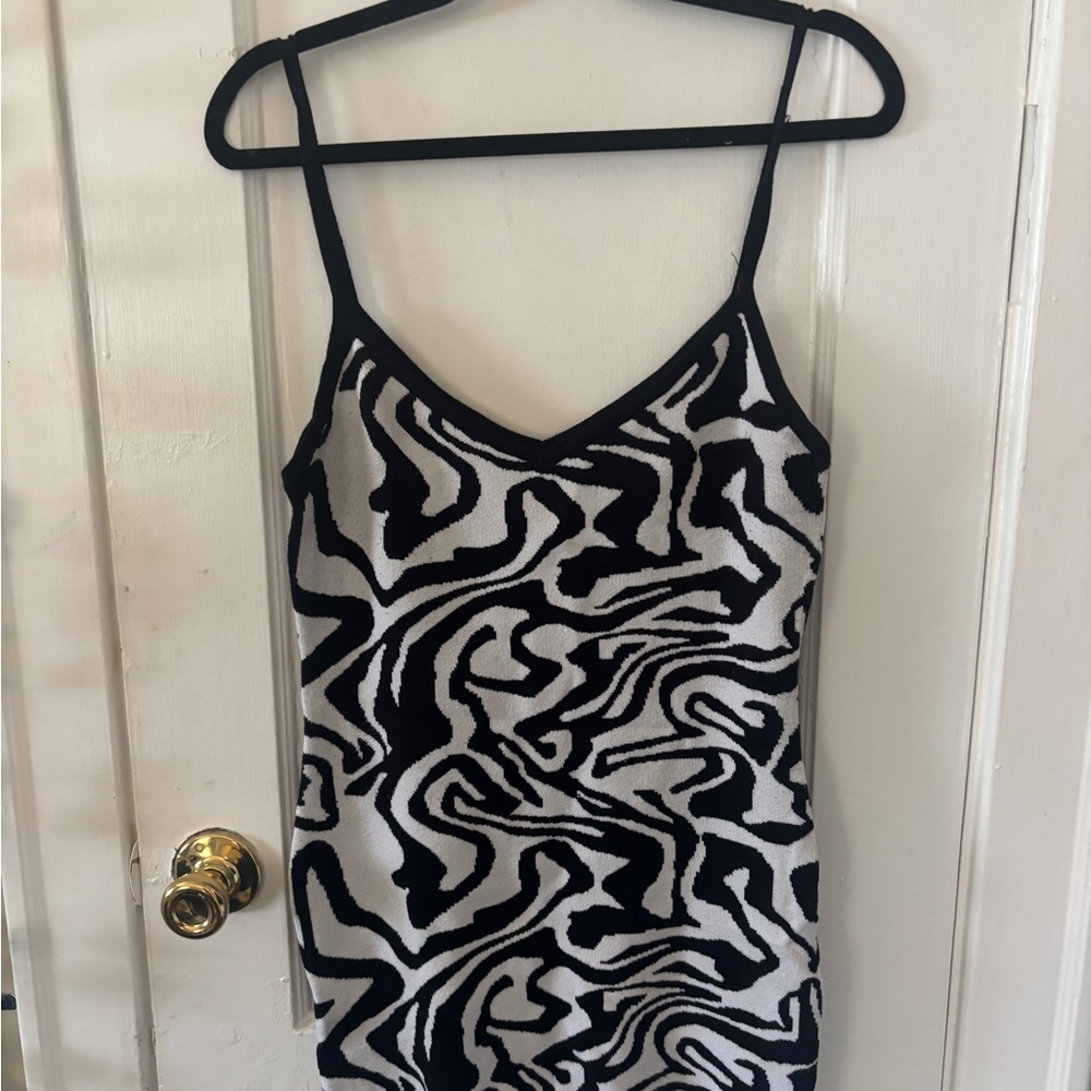 Say What? Black and White Mini Dress